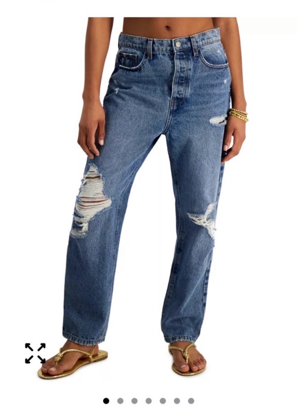 Vanilla Star Distressed Blue 90s Straight-Leg Jeans SZ 30/11 NWT